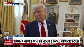 Donald Trump gives rare tour of the Oval Office during Fox News interview