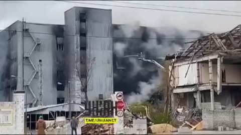 🔥🏢 Ukraine Russia War | Industrial Building Burns After Strike in Kiev | RCF