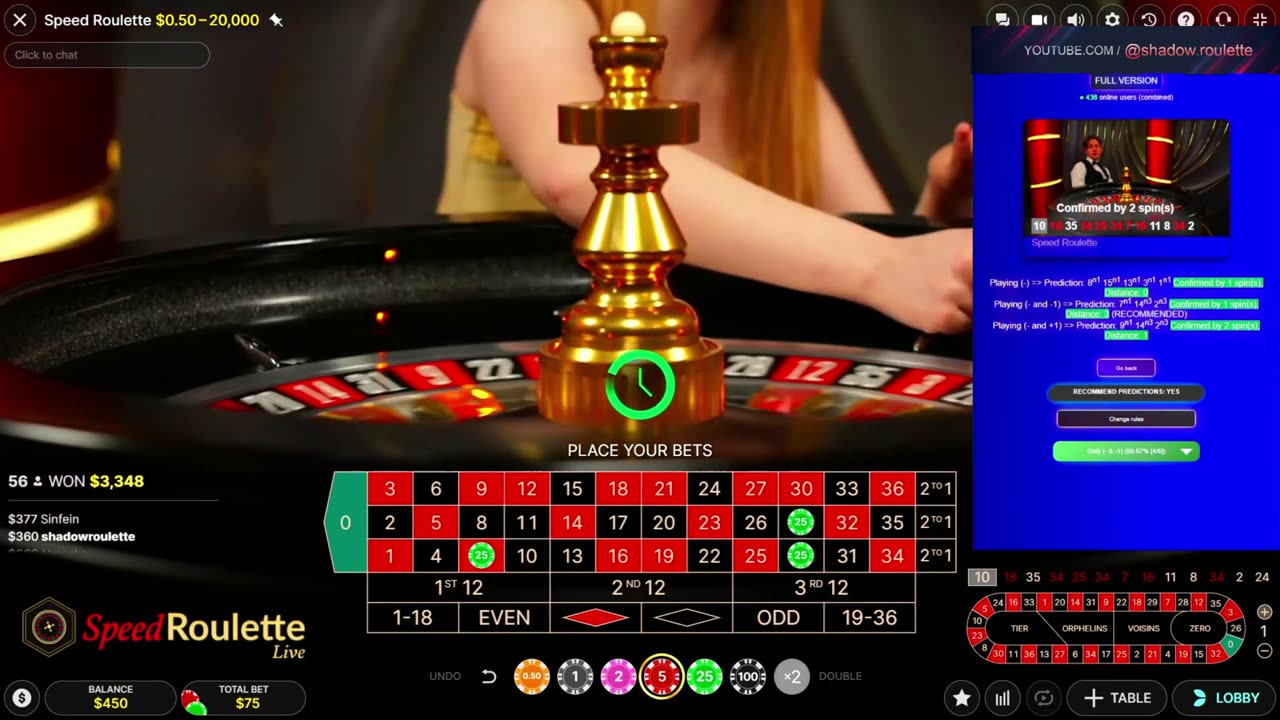 Starting with $200 to WIN BIG on Speed Roulette