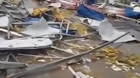 Tornado struck in Cangzhou of Hebei Province, China