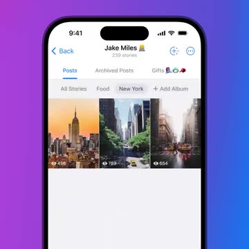Álbuns de Stories no Telegram