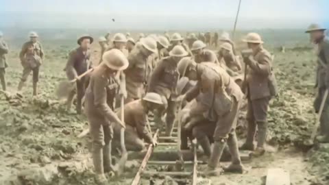 86 - Whispered flames the cosmos burns - WW1 Inspired Trench Music - Colourized Footage