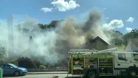 Came across a fire in #Forres #Scotland on my way home!
