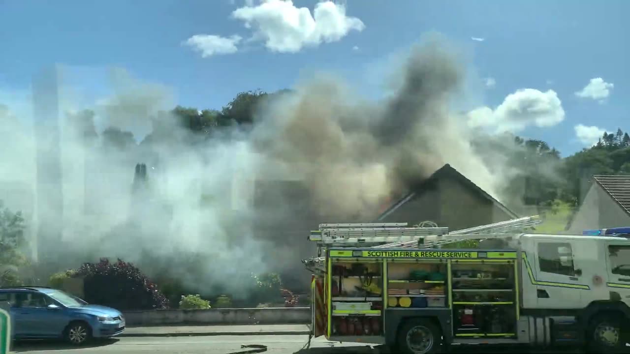 Came across a fire in #Forres #Scotland on my way home!
