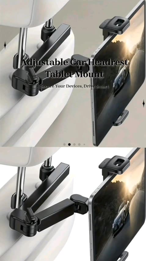 Car Headrest Tablet Mount—Must-Have for Every Car Ride, Offering Hands-Free Entertainment