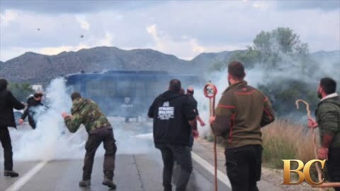 Protesting Greek farmers swarm onto airport tarmac in Crete