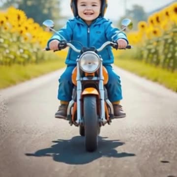 Adorable Baby Riding Motorcycle #viral #reel #trending