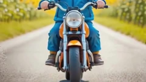Adorable Baby Riding Motorcycle #viral #reel #trending