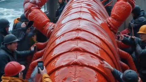 They Caught a GIANT Lobster in the Middle of a Storm! #shorts #oceangiants #marinemystery