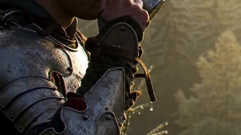 A peaceful morning for a knight