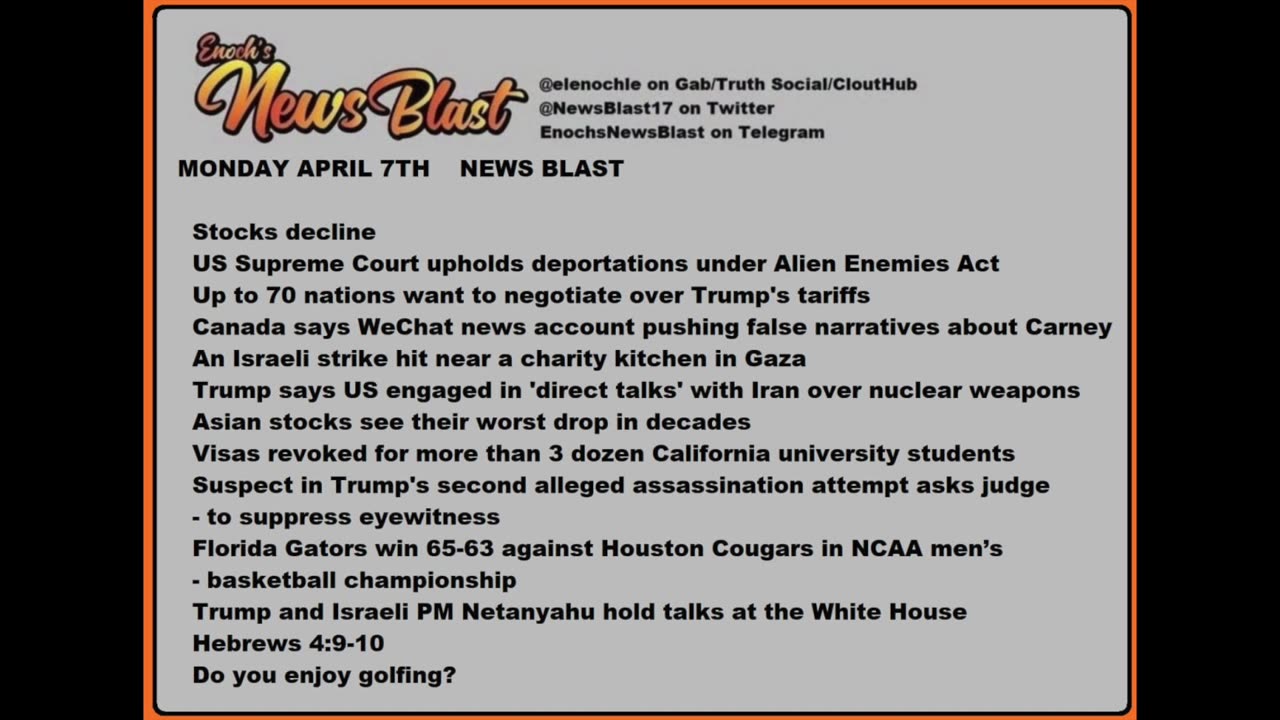 Monday, April 7, 2025 News Blast