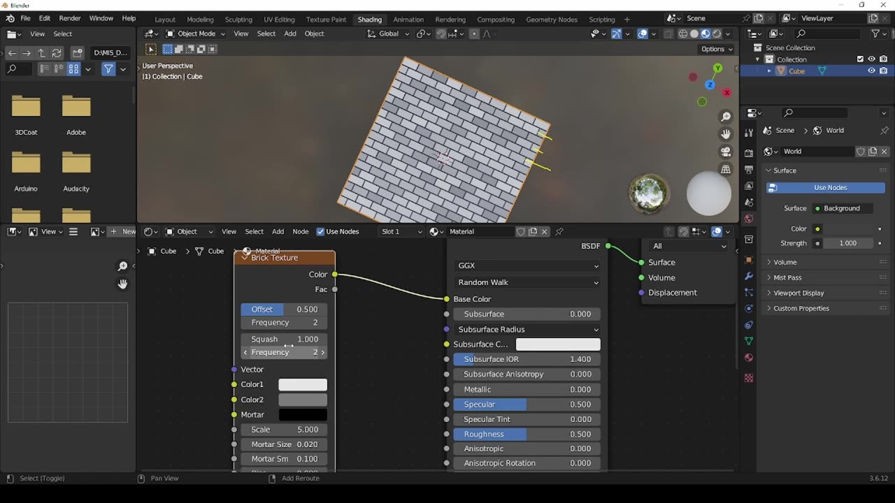 Blender - nodo Texture brick