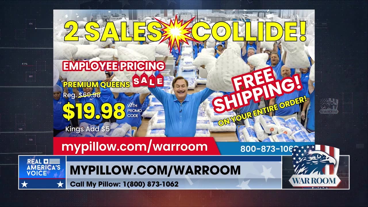 2 SALES COLLIDE: Go To http://MyPillow.com/warroom And Check Out The Special Sale For The WarRoom Posse Today!