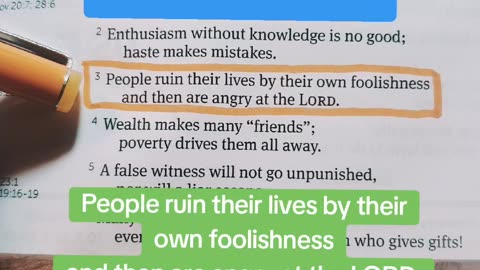Proverbs 19:3 NLT