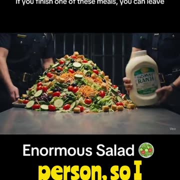 Eat Enormous Salad or Stay On Death Row #viral #salad #jail