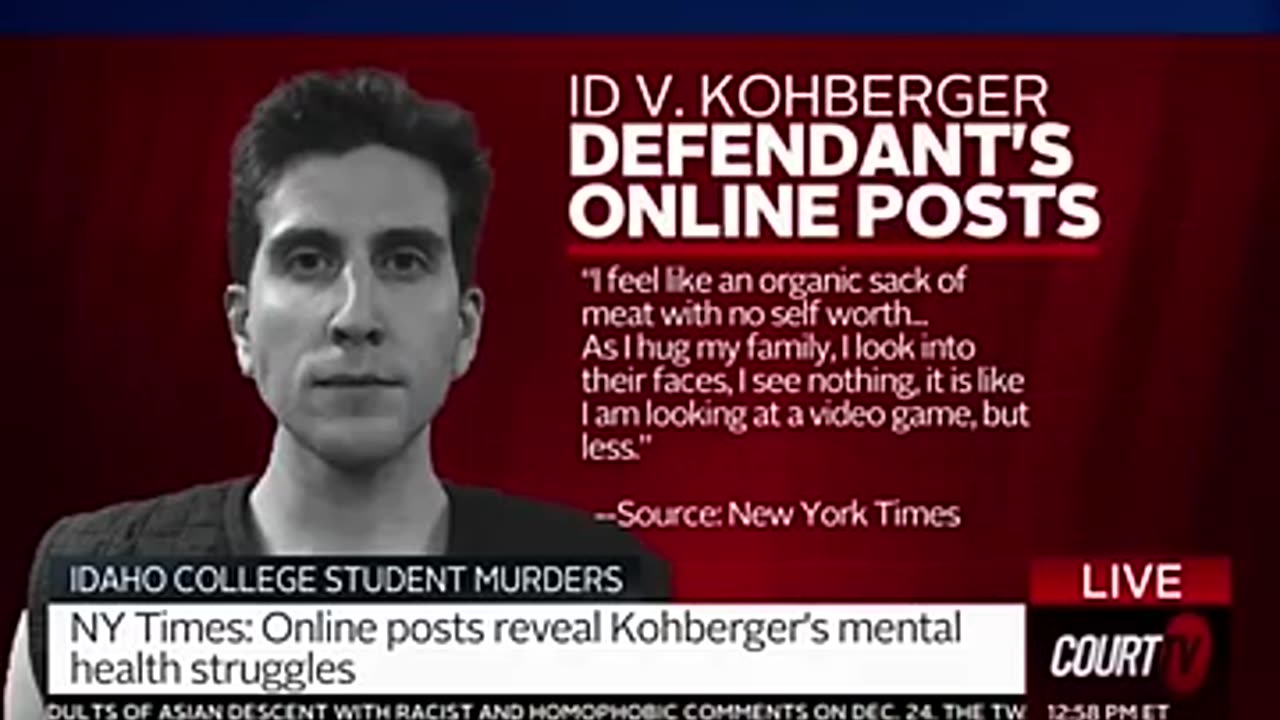 No emotion Bryan Kohberger's Disturbing Online Posts & Past #Idaho4 #CourtTV #Shorts