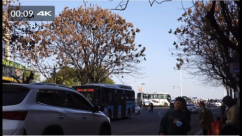 On the ninth day of the New Year, crowds of shoppers on the old city road in Fuzhou city - 4K stock