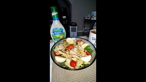 Eating Homemade Grilled Chicken Salad, Dbn, MI, 9/17/25