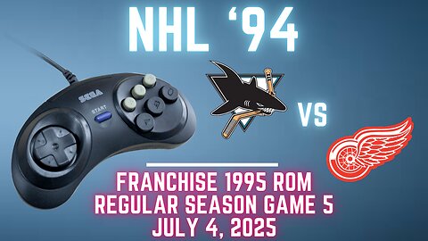 NHL '94 Franchise League (1995) - Sharks (Len) at Red Wings (FlamShelter) {Genesis} Game 5