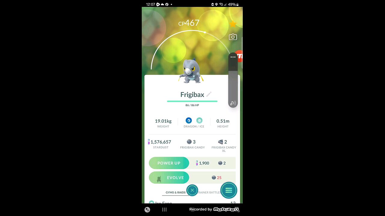 I CAUGHT A frigibax IN POKEMON GO