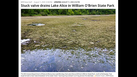 Stuck Control Valve Drains Lake in Minnesota State Park
