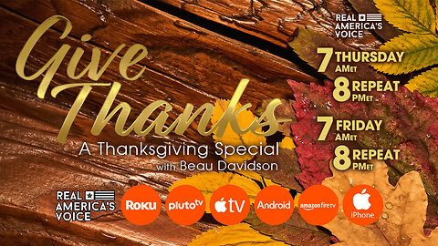 GIVE THANKS WITH BEAU DAVIDSON - RAV THANKSGIVING SPECIAL