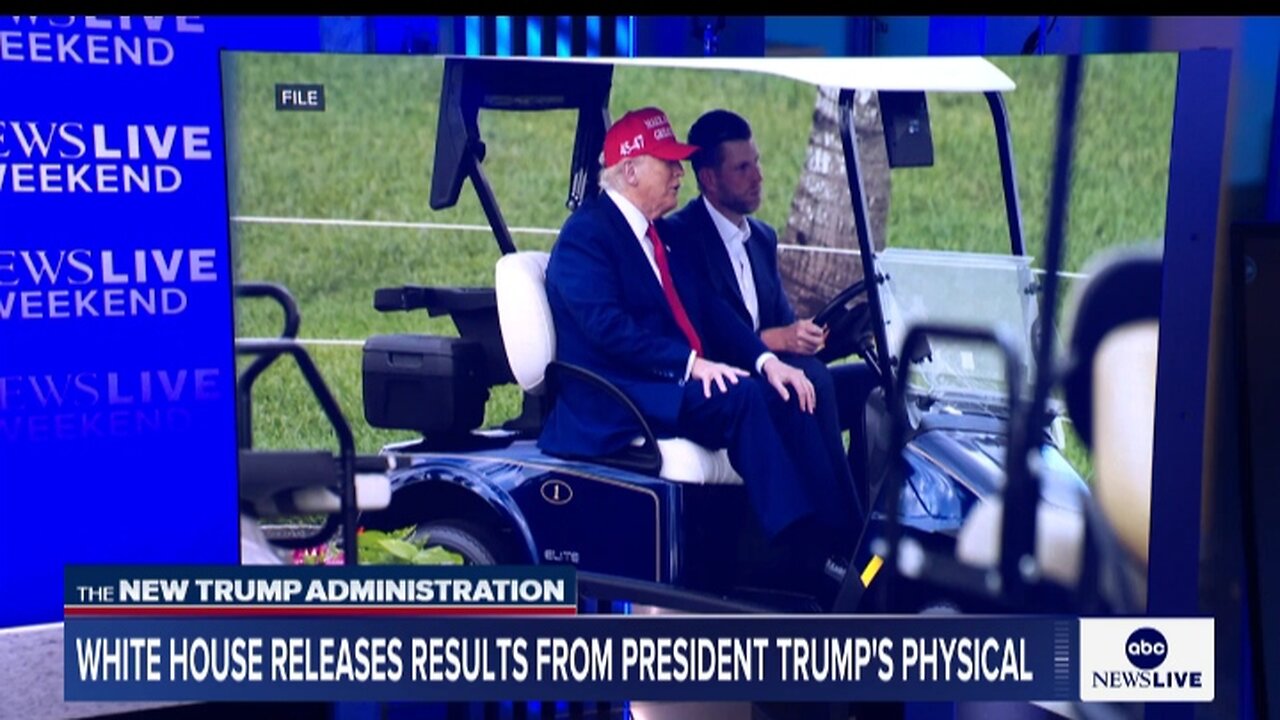 WHITE HOUSE RELEASE RESULTS FROM PRESIDENT TRUMP'S PHYSICAL