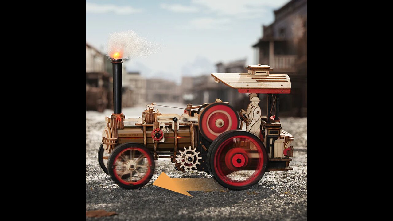 High-Difficulty Assembly Steam Locomotive Model