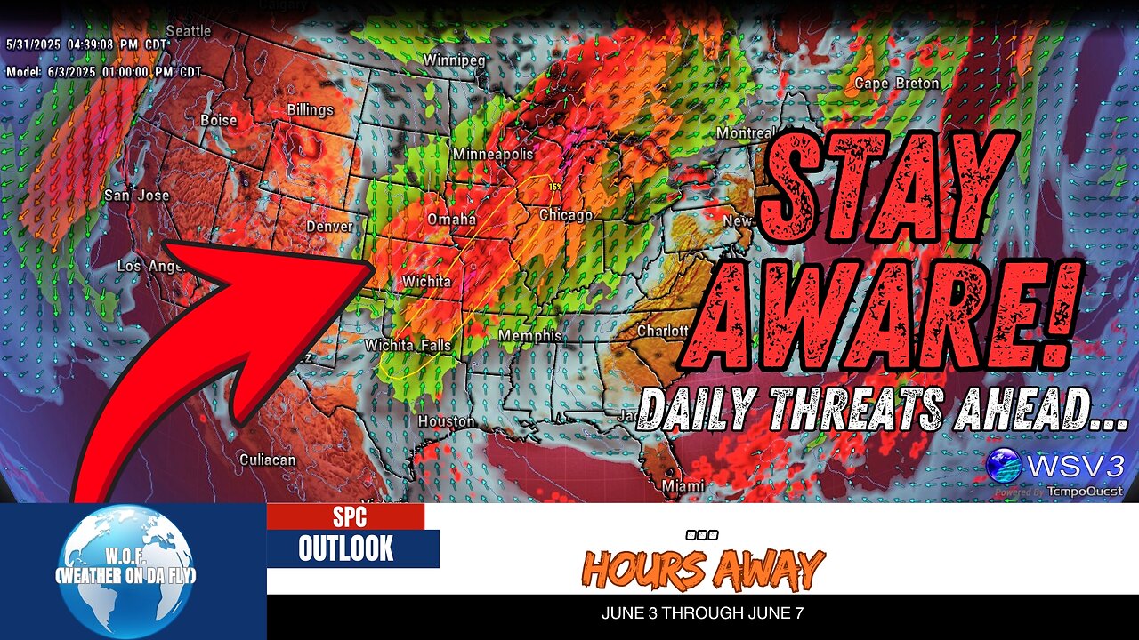 ⚠️ Severe Storm Threat: Great Plains to Midwest! June 3-7 Outlook...