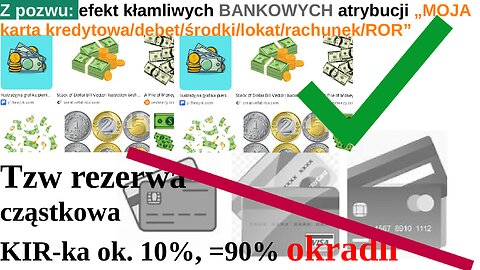 Z pozwu: efekt kłamliwych BANKOWYCH atrybucji „MOJA karta kredytowa/debet/środki/lokat/rachunek/ROR”