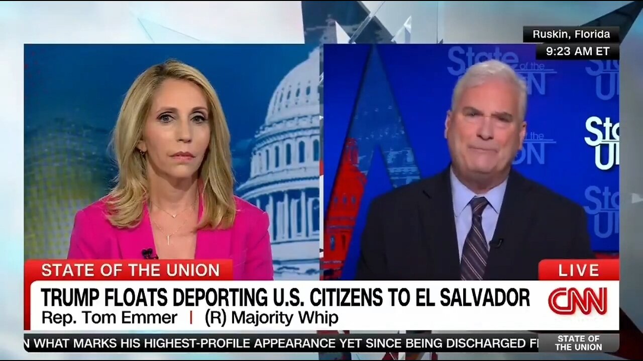 Rep Tom Emmer Dismisses Dana Bash's Hypothetical Deportation Question