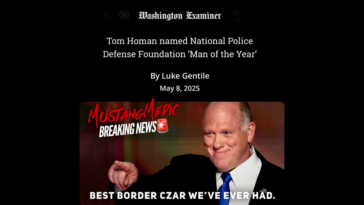 BREAKING NEWS🚨 Tom Homan gets recognized for the fantastic job he is doing for you and me.