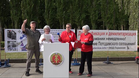 Немецкие партизаны в День Победы у советского мемориала в берлинском районе Трептов 9 мая 2025 года!