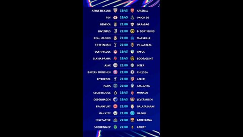 UEFA Champions League 2025 Fixtures This Week 🔥 Big Football Clashes Await ⚽ #ChampionsLeague #UCL