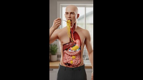 Inside Your Body: 3D Animation of Instant Noodle Digestion & Side Effects