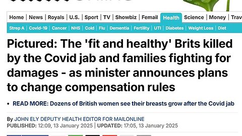 "Health Impact of Covid Vaccine on 'Healthy' Brits & New Compensation Rules"