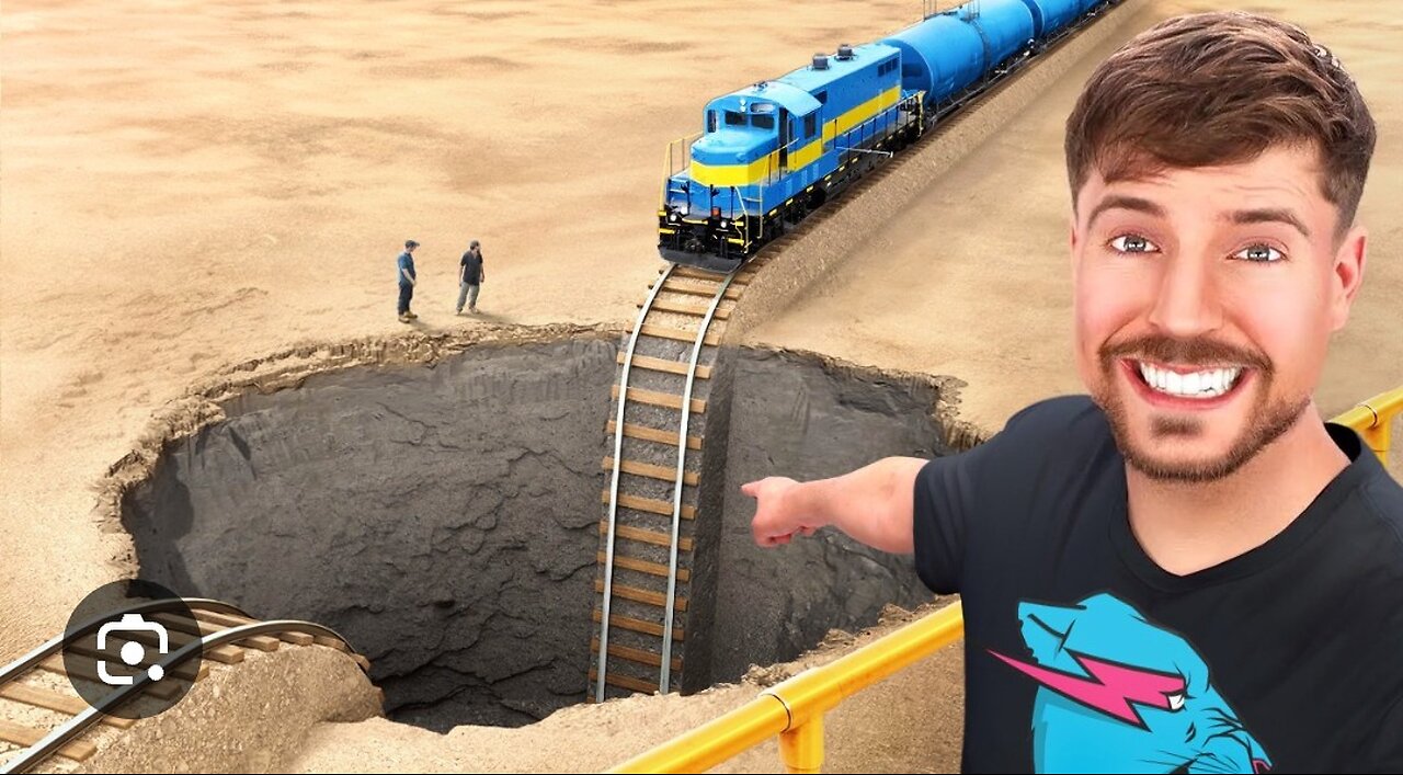 Train Vs Giant Pit #ad #MrBeastStorePartner