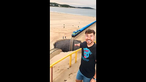 Train Vs Giant Pit #ad #MrBeastStorePartner