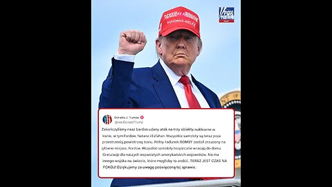 Trump ogłasza "udany" amerykański atak na irańskie obiekty nuklearne.