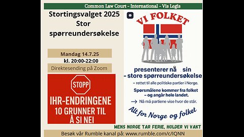 14.7.25: Vi folkets - Spørreundersøkelse og IHR2025