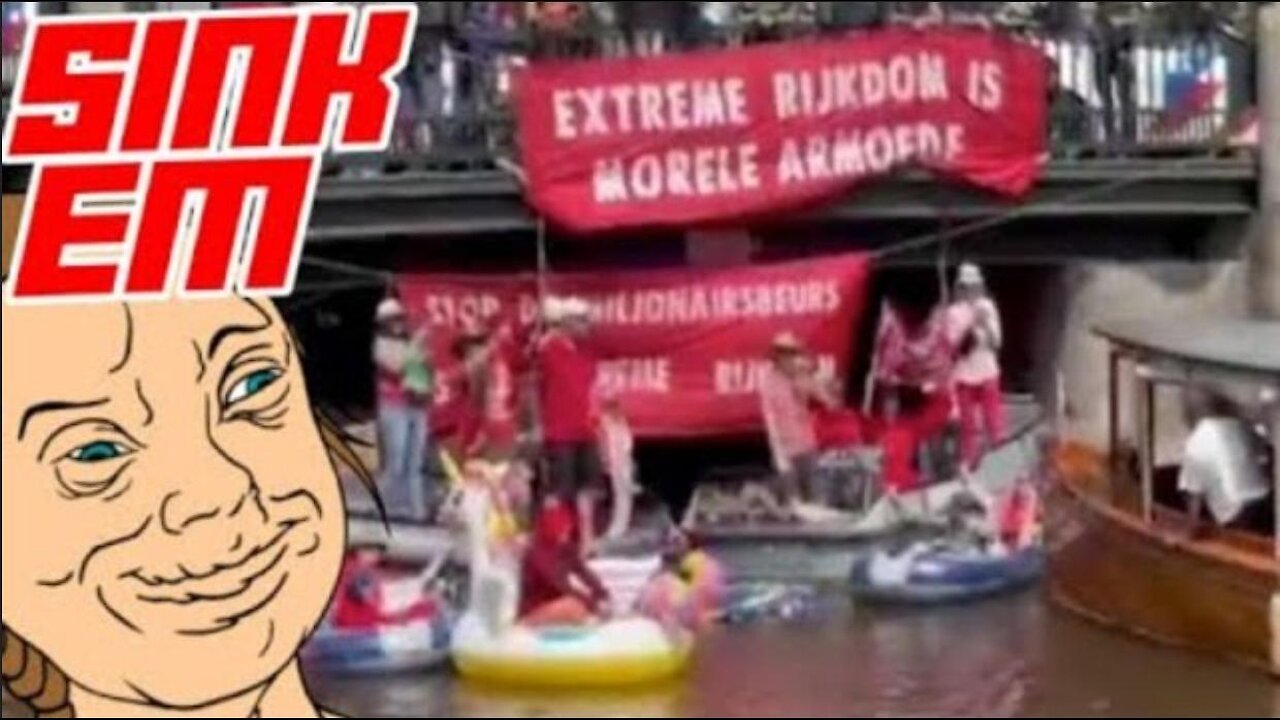 [GRAPHIC WORDING] Climate Weirdos Freakout as Boat Rams Them For Blocking Canal ~ By Salty Cracker 6.26.25