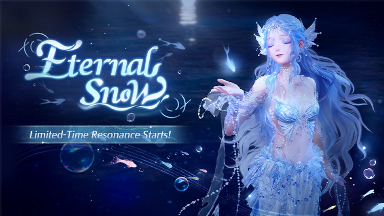 Infinity Nikki Version 1.5 [Bubble Season] Banner Balada nevada Pluma Carmesi
