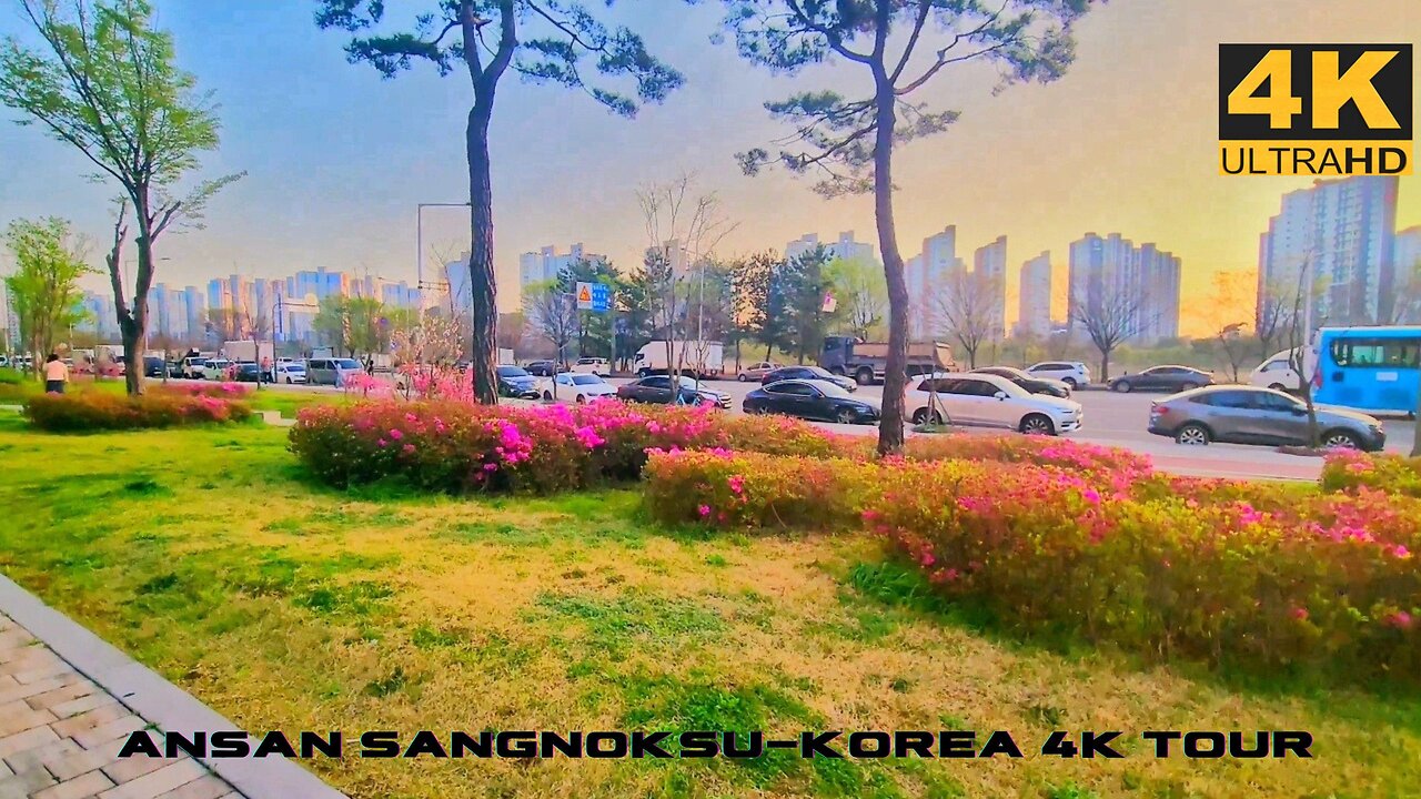 Walking and Driving Tour | Beautiful Ansan Sangnoksu City South Korea in 4K 🇰🇷 2025.04.20