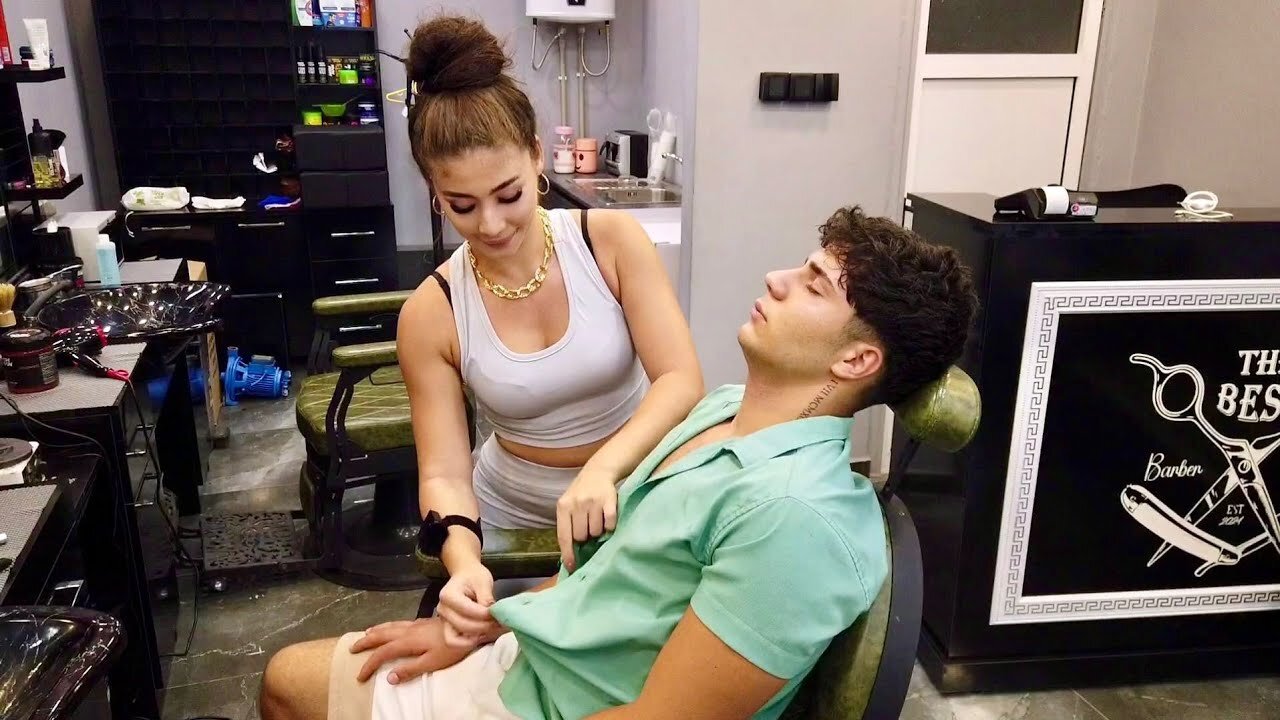 💈LOCAL CYPRUS BARBERSHOP ASMR MASSAGE EXPERIENCE by LADY ¦ SMILING FACE & RELAXING SERVICE