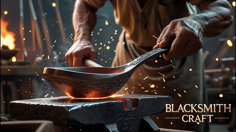 Forging a Large Milk Spoon with Beautiful Metal Detailing | Artisan Blacksmithing | Kitchen Tool