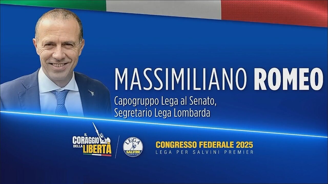 🔴 Capogruppo al Senato della Lega, Massimiliano Romeo, al 1° Congresso Federale Nazion. della Lega.