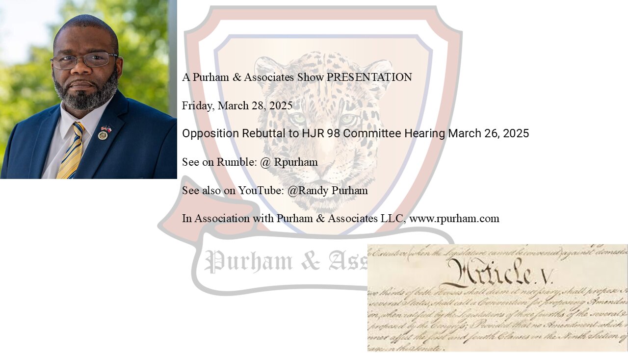 Opposition Rebuttal to HJR 98 Committee Hearing March 26, 2025