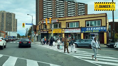Driving in Most Dangerous area of TORONTO Canada - Weston Road and Jane