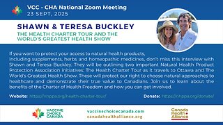Protect Your Access to Natural Health Products - Health Charter Tour - Shawn & Teresa Buckley