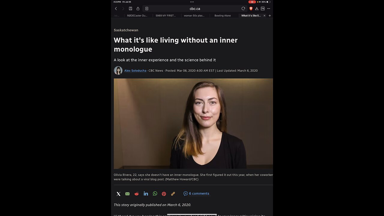 What it's Like with no Inner Dialogue?!? Article Review